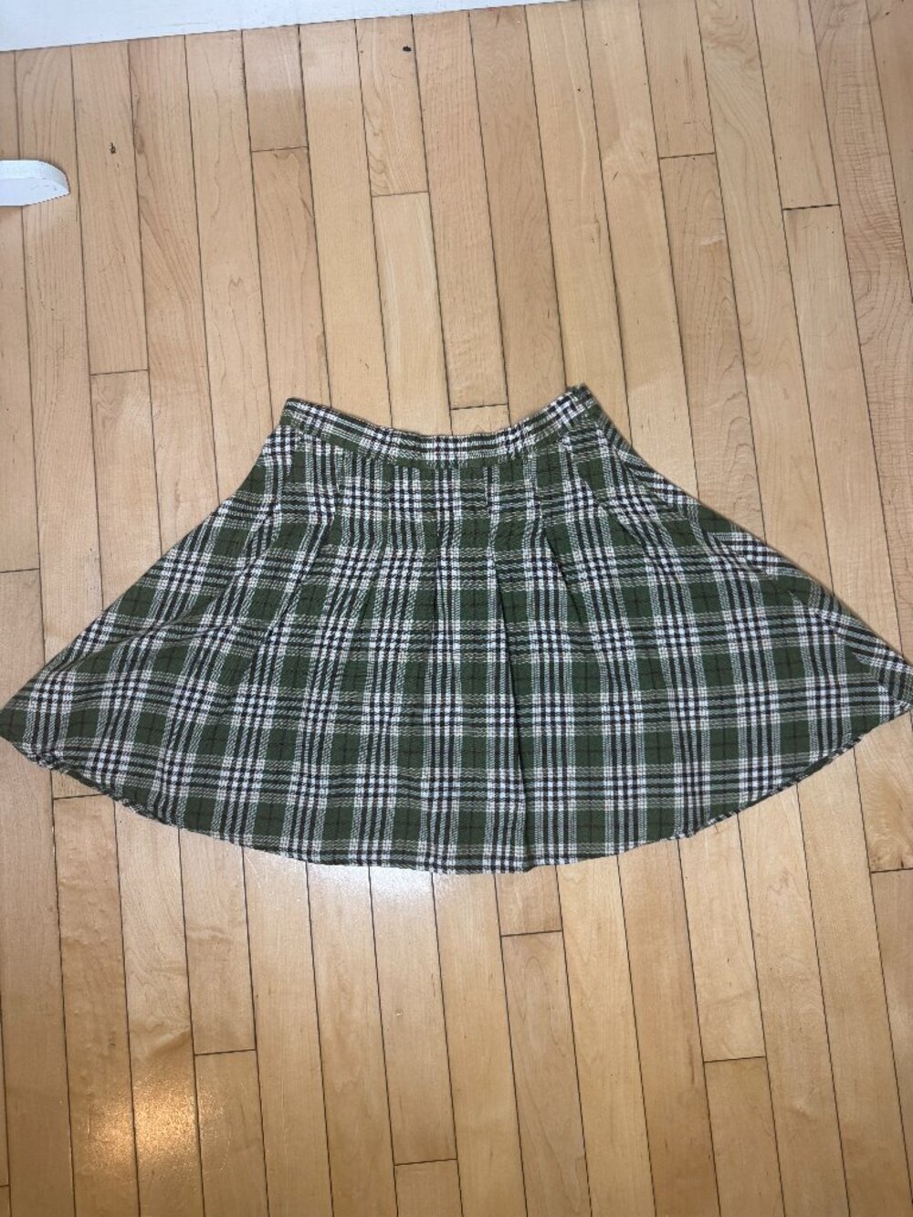 Daisy Street Green Plaid Pleated Mini Skirt Size Small